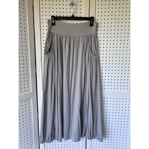 Garnet Hill Dresses & Skirts - Garnet Hill Favorite Maxi Skirt Cotton Modal Pocket Gray Womens PM